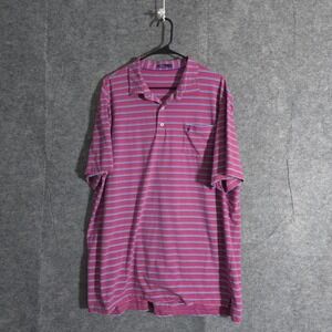 Johnnie-O Striped Polo Shirt Mens XXL Short Sleeve Casual Golf Pockets Logo